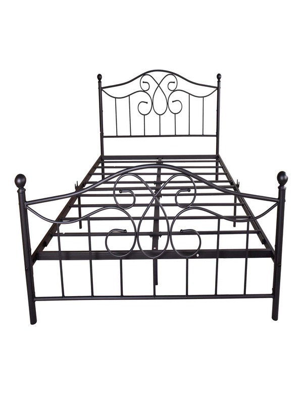 Homeika Full Size Metal bed frame ; Solid Sturdy Steel Slat Support; No