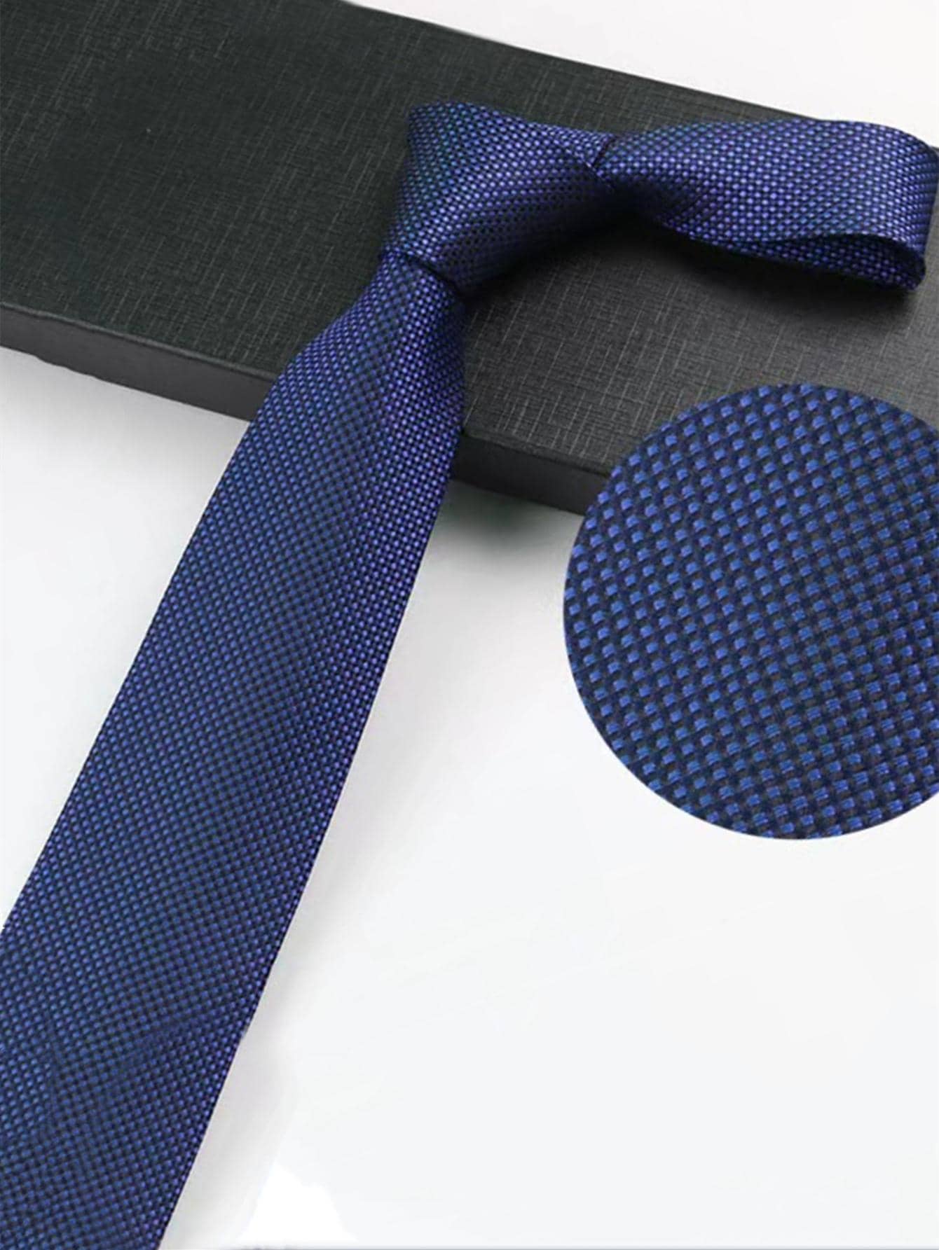 1pc Men Solid Business Tie For Clothes Decoration Casual - Navy Blue - View 1