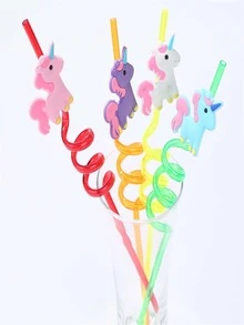 4 st Unicorn Decor Halm - Multifärgad - Visa 2