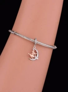 HuooNew 1 Mặt Trăng Bạc Thời Trang Tự Làm Mặt Dây Chuyền Nữ Cho Tự Làm Trang Sức - Bạc - Xem 3