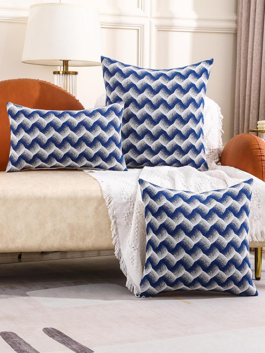 Họa Tiết  Gối Thắt Lưng Không Chất Độn, Vải Dệt Hiện Đại Trang Trí Ném Gối Cho Gia Đình - Màu xanh lam - Xem 1