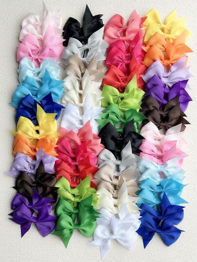 40个女士随机颜色蝴蝶结装饰时尚鳄鱼夹发夹，可爱多巴胺爪夹发卡，冬季女士装扮，蝴蝶结，发饰