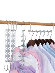 1pc Stainless Steel Hanger Storage Rack - Silver - View 4
