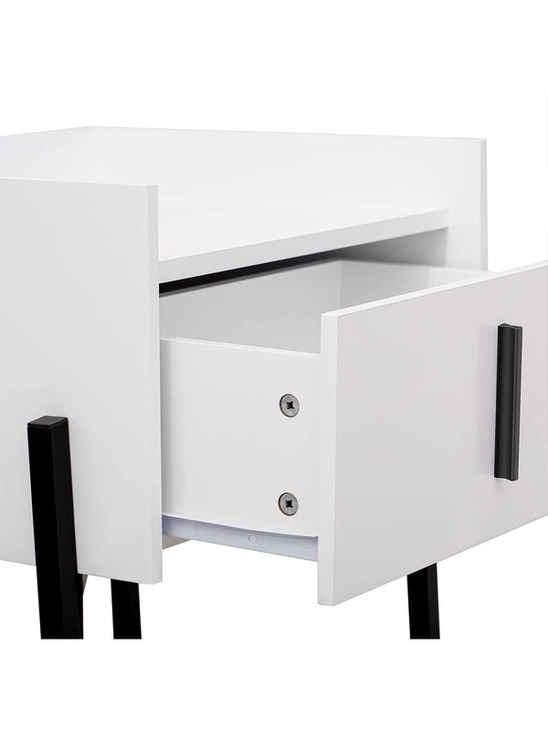 Nightstand with Drawer ,Storage Bedside Table with USB Charging Ports