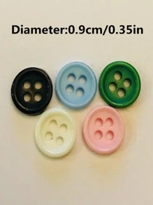 50入組混色鈕扣diy手工藝術品,適用於幼兒園幼兒手工藝品 - 彩色 - 查看 3