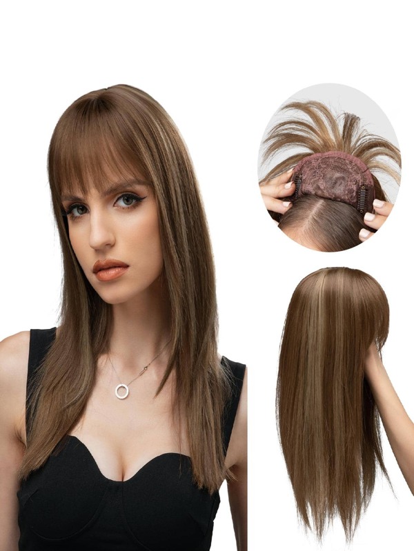 Short Straight Synthetic Hair Topper SHEIN UK