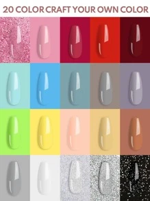 YEVYO Dip Powder Nail Kit Starter, Clear Nude Pink Glitter 20 Colors Dip Nails Powder Starter Kit with Base/top Coat Activator for  Nail Manicure Art Set Salon DIY Home All Seasons Nail Design Kit - 彩色 - 查看 2