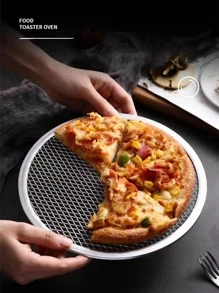 1 pieza Pan de pizza de acero inoxidable - Plateado - Ver 3