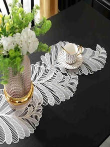 1 pieza Tapete de mesa PVC creativo en forma de hoja con abertura para mesa de comedor de cocina - Oro rosa - Ver 5