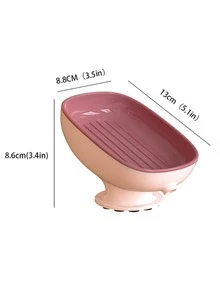 1 pieza Jabonera ventosa - Rosa - Ver 2