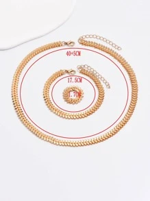 3 cái/bộ Bộ trang sức tối giản - Vàng - Xem 4