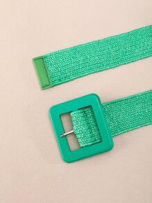 Thắt lưng khóa vuông tối giản - màu xanh lá - Xem 3