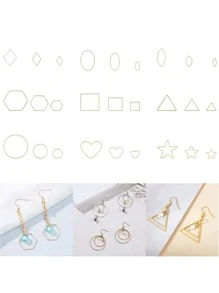 20入組/套時尚銅三角形DIY首飾配件適合女士DIY首飾製作 - 金黃色 - 查看 5