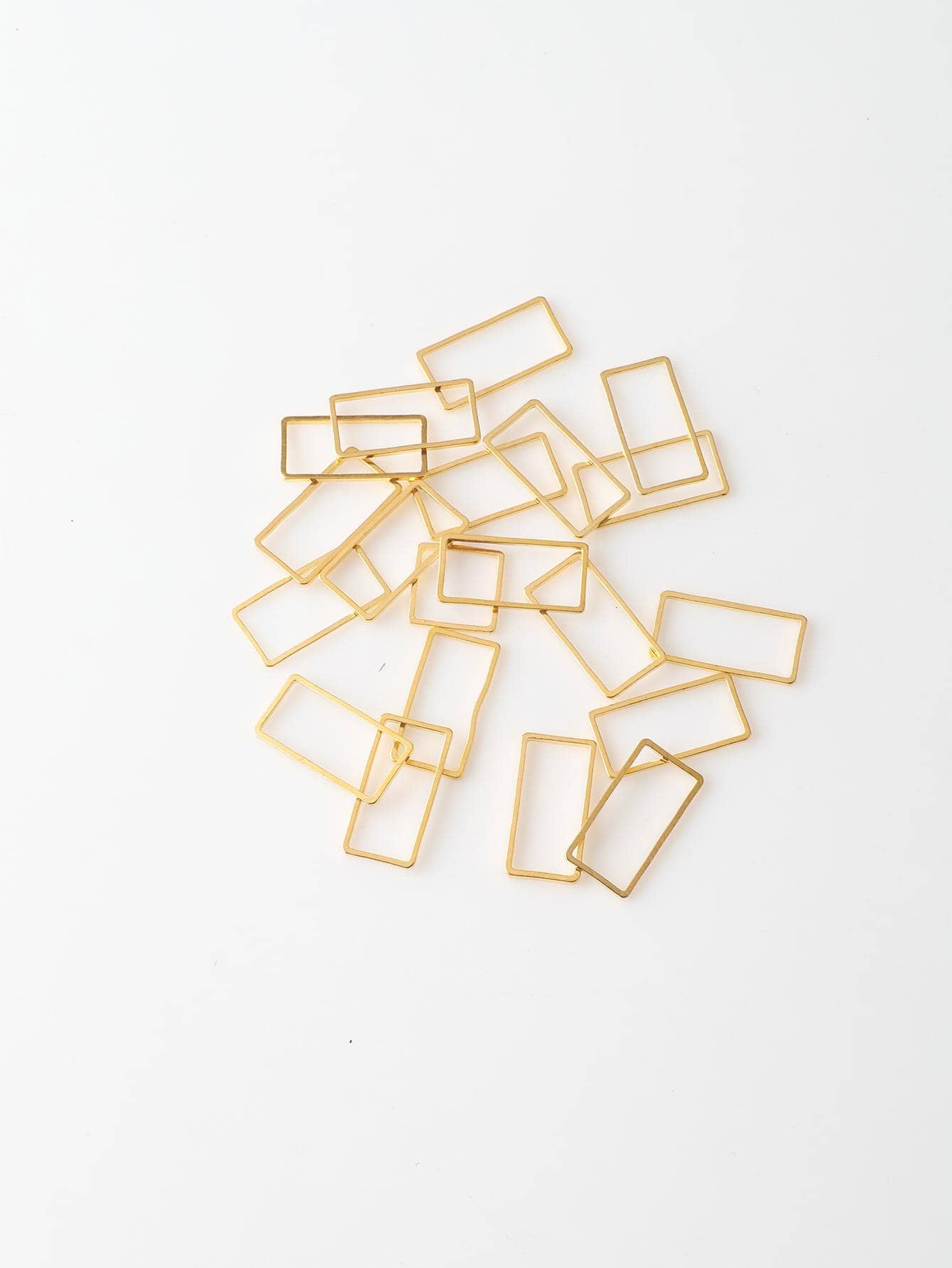 20入組/套時尚銅矩形DIY首飾配件適合女士DIY首飾製作 - 金黃色 - 查看 1