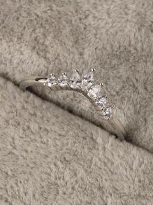 Thời trang Màu bạc Khối Zirconia  Trang trí Vương miện Chi tiết Nhẫn Đối với phụ nữ Đối với Cuộc sống hàng ngày Lễ cưới Hôn ước Trang sức cô dâu - Bạc - Xem 3