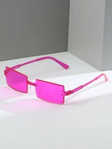 1 件装无框 Y2K 风格时尚眼镜沙滩配饰女士眼镜太阳镜基础款秋冬女士服装商务休闲礼品春夏亮色适合夏季海滩度假、户外、旅行