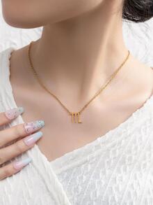 1 PC Thời Trang Thép Không Gỉ 12 Chòm Sao Chi Tiết Dấu Hiệu Mặt Dây Chuyền Vòng Cổ Cho Phụ Nữ Cho Cuộc Sống Hàng Ngày - Vàng - Xem 2