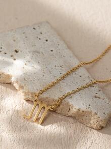 1 PC Thời Trang Thép Không Gỉ 12 Chòm Sao Chi Tiết Dấu Hiệu Mặt Dây Chuyền Vòng Cổ Cho Phụ Nữ Cho Cuộc Sống Hàng Ngày - Vàng - Xem 3