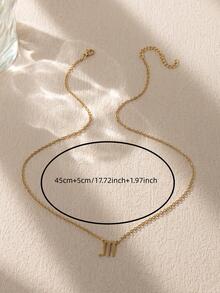 1 PC Thời Trang Thép Không Gỉ 12 Chòm Sao Chi Tiết Dấu Hiệu Mặt Dây Chuyền Vòng Cổ Cho Phụ Nữ Cho Cuộc Sống Hàng Ngày - Vàng - Xem 5