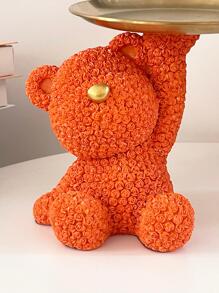 1入組熊設計裝飾工藝品橙色可愛儲物托盤用於家居裝飾 - 橘色 - 查看 5