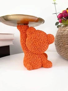 1入組熊設計裝飾工藝品橙色可愛儲物托盤用於家居裝飾 - 橘色 - 查看 9