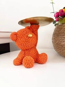 1入組熊設計裝飾工藝品橙色可愛儲物托盤用於家居裝飾 - 橘色 - 查看 8