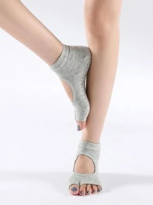 1 Đôi Vớ Kẹp Ngón Chia Ngón, Hở Ngón Chống Trơn Trượt Thoáng Khí Hở Lưng Tập Yoga Cho Barre, Múa Ba Lê - Màu Xám nhạt - Xem 4