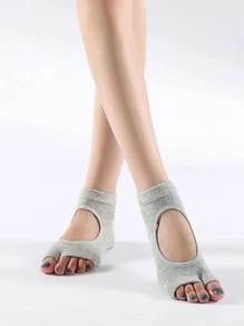 1 Đôi Vớ Kẹp Ngón Chia Ngón, Hở Ngón Chống Trơn Trượt Thoáng Khí Hở Lưng Tập Yoga Cho Barre, Múa Ba Lê - Màu Xám nhạt - Xem 2