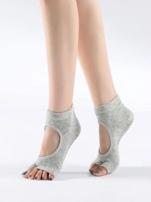 1 Đôi Vớ Kẹp Ngón Chia Ngón, Hở Ngón Chống Trơn Trượt Thoáng Khí Hở Lưng Tập Yoga Cho Barre, Múa Ba Lê - Màu Xám nhạt - Xem 5