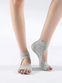 1 Đôi Vớ Kẹp Ngón Chia Ngón, Hở Ngón Chống Trơn Trượt Thoáng Khí Hở Lưng Tập Yoga Cho Barre, Múa Ba Lê - Màu Xám nhạt - Xem 3