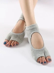 1 Đôi Vớ Kẹp Ngón Chia Ngón, Hở Ngón Chống Trơn Trượt Thoáng Khí Hở Lưng Tập Yoga Cho Barre, Múa Ba Lê - Màu Xám nhạt - Xem 7