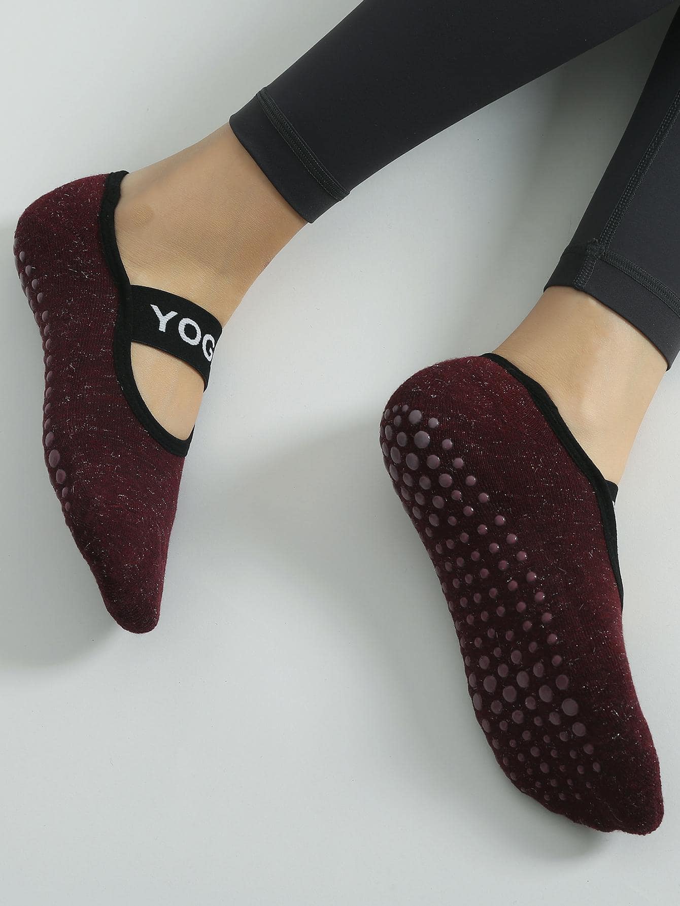 1雙防滑織物瑜珈襪 - 彩色 - 查看 1