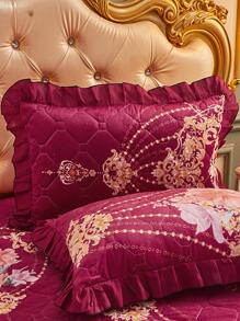 Vỏ gối nhung nhiều màu mềm mại và thoải mái, Một chiếc vỏ gối ren phong cách Hàn Quốc, Vỏ gối đơn sang trọng dành cho người lớn, Vỏ gối gia đình phong cách Hàn Quốc - Nhiều màu - Xem 1