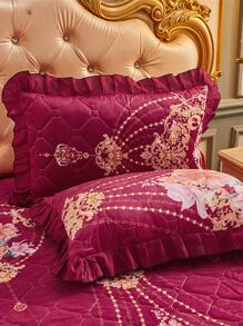 Vỏ gối nhung nhiều màu mềm mại và thoải mái, Một chiếc vỏ gối ren phong cách Hàn Quốc, Vỏ gối đơn sang trọng dành cho người lớn, Vỏ gối gia đình phong cách Hàn Quốc - Nhiều màu - Xem 2