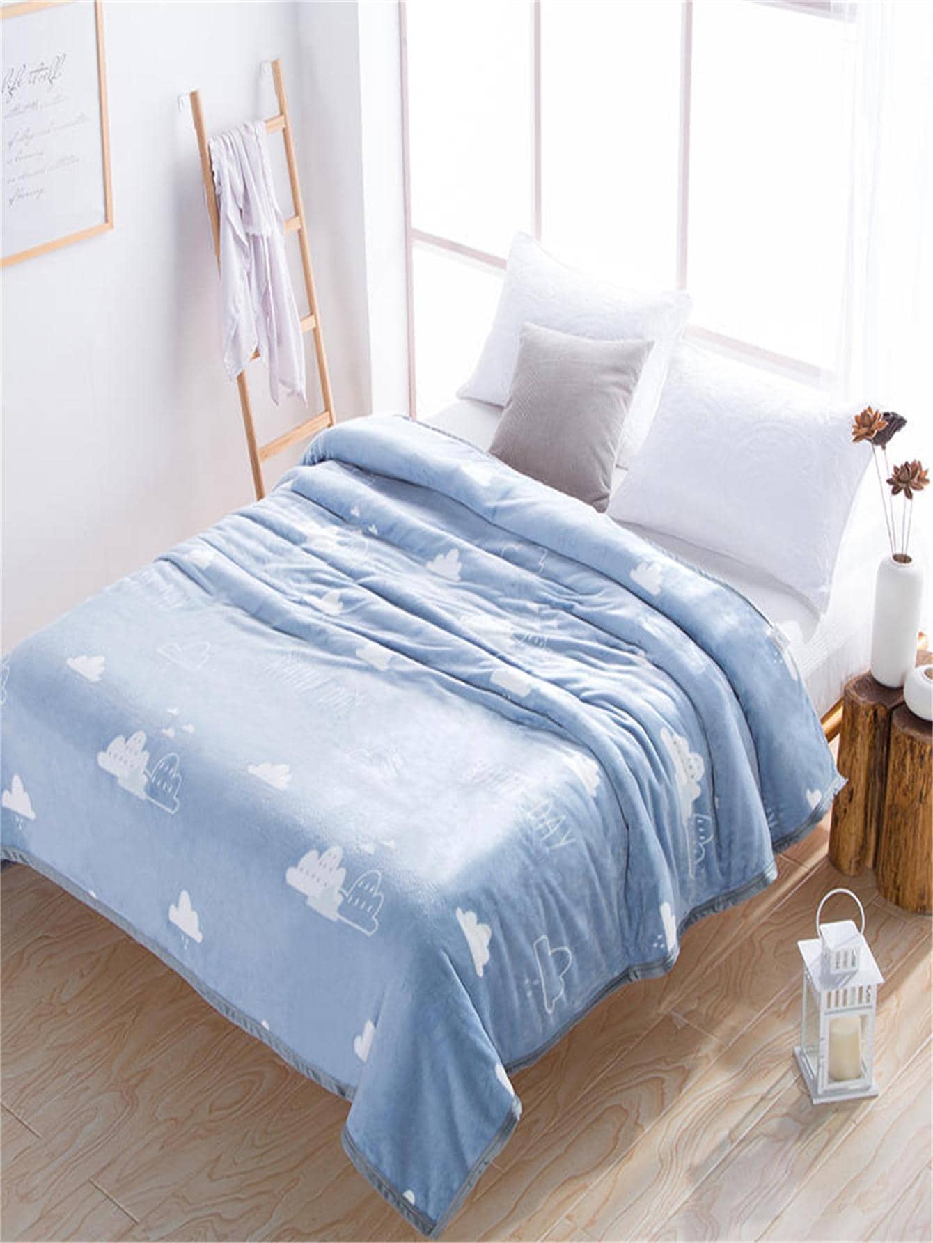 1pc Cloud Pattern Blanket, Modern Soft Throw Blanket For Household - Multicolor - View 4