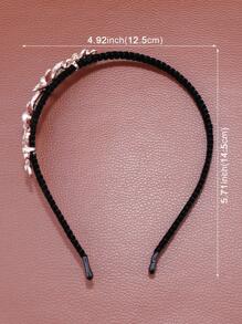 1pc Women Rhinestone Flower & Faux Pearl Decor Glamorous Headband, For Decoration Elegant Tiaras,Hair Hoop,Hair Accessories Headbands For Women Head Accessories Hairband - Gold - View 3