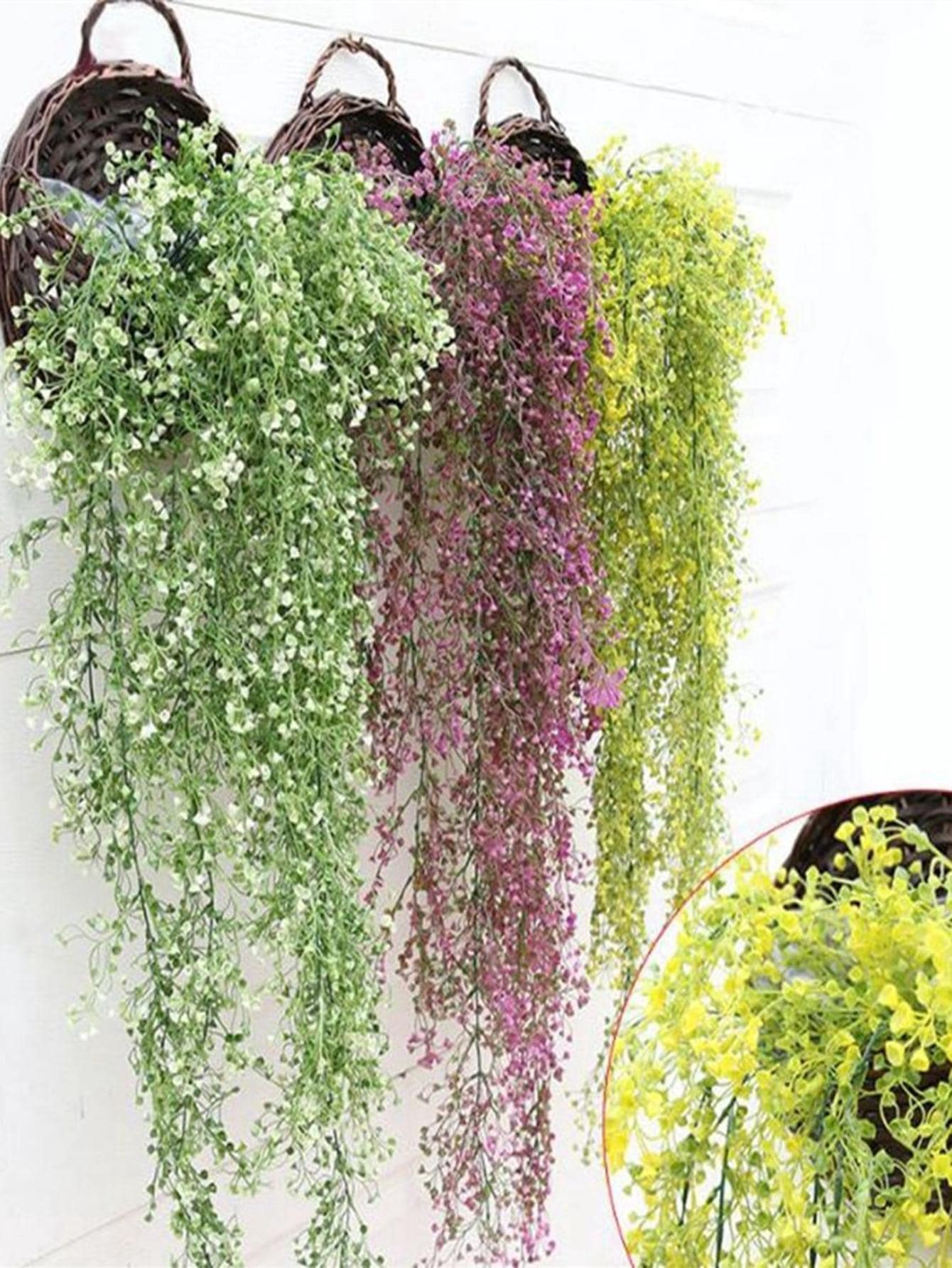 1pc Artificial Vine, Plastic Hanging Fake Plant Decoration, For Home Decor