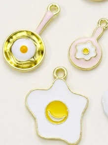 Móc khóa tự làm trứng rán 8 cái - Nhiều màu - Xem 2
