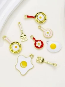 Móc khóa tự làm trứng rán 8 cái - Nhiều màu - Xem 3