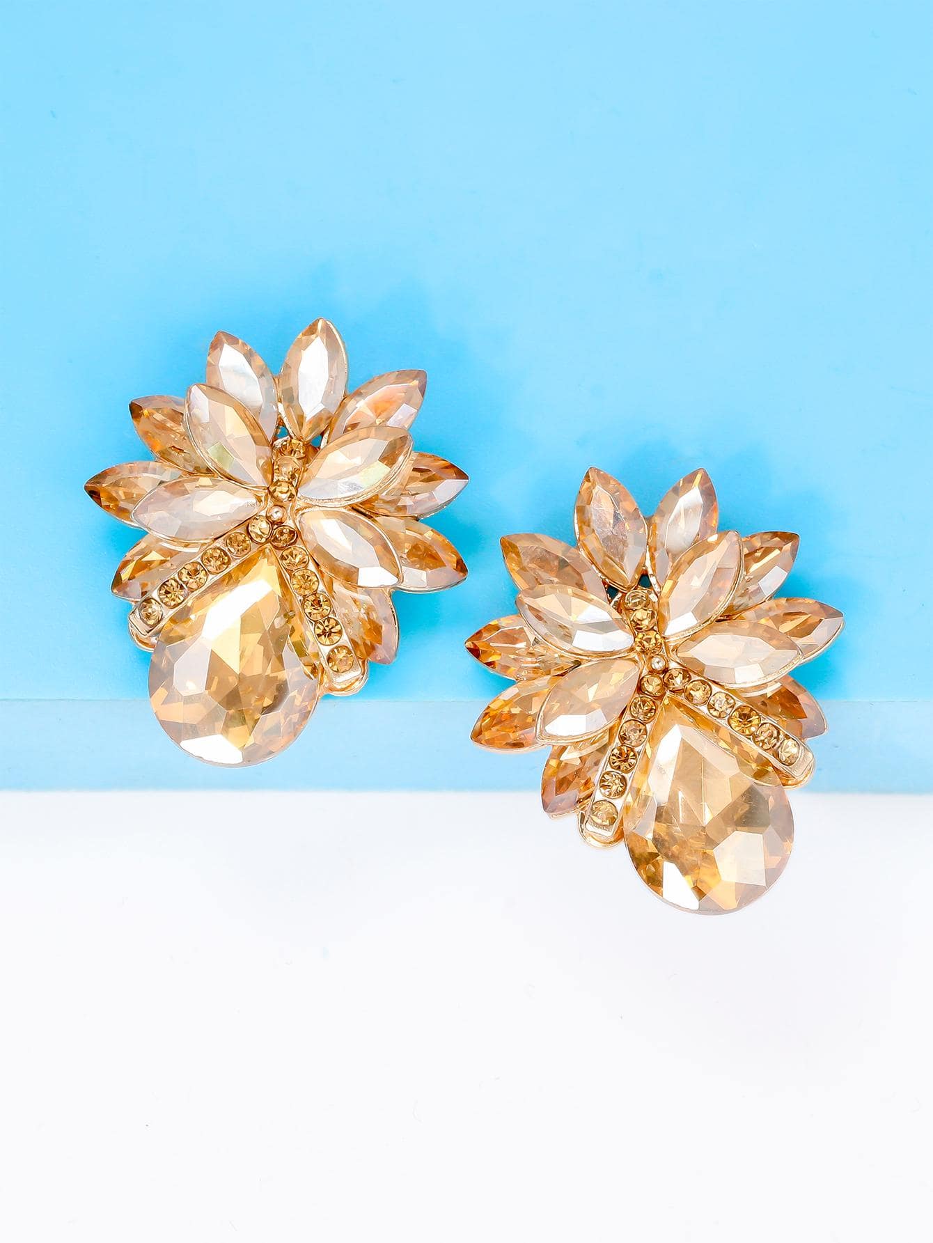 juran Bông tai trang trí bằng đá rhinestone - Rượu sâm banh - Xem 1