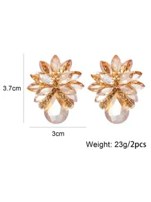 juran Bông tai trang trí bằng đá rhinestone - Rượu sâm banh - Xem 4
