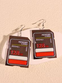 1 Chữ Thời Trang Đồ Họa Hình Học Trang Trí Bông Tai Giọt Dành Cho Nữ Trang Trí Hàng Ngày - màu đen - Xem 4