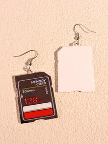 1 Chữ Thời Trang Đồ Họa Hình Học Trang Trí Bông Tai Giọt Dành Cho Nữ Trang Trí Hàng Ngày - màu đen - Xem 3