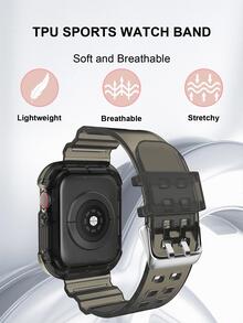 1入組黑色運動寬錶帶,日常裝飾 - 黑色 - 查看 5