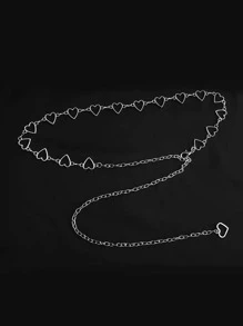 1 Stück modische Taillenkette aus Zinklegierung in Herzform für Frauen, für Strandfest, Valentinstag, Muttertag, Geschenk