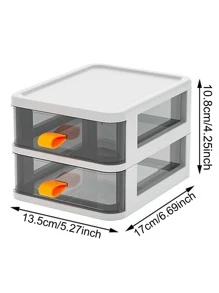 1入組透明塑膠收納盒 - 白色 - 查看 3