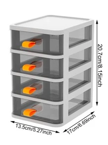 1入組透明塑膠收納盒 - 白色 - 查看 2