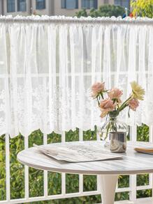 1 Họa Tiết Hoa Màu Trắng Đường Viền Cửa Sổ, Tối Giản Polyester Màn Đường Viền Bằng Cho Gia Đình - trắng - Xem 4