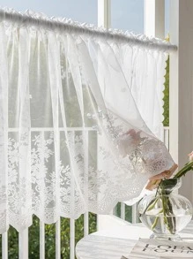 1 Họa Tiết Hoa Màu Trắng Đường Viền Cửa Sổ, Tối Giản Polyester Màn Đường Viền Bằng Cho Gia Đình - trắng - Xem 5