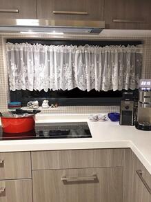 1 Họa Tiết Hoa Màu Trắng Đường Viền Cửa Sổ, Tối Giản Polyester Màn Đường Viền Bằng Cho Gia Đình - trắng - Xem 9